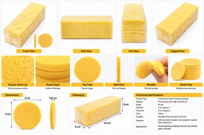 La Perla Tech, Facial Cleansing Sponge For Cleaning, 24 Pcs
