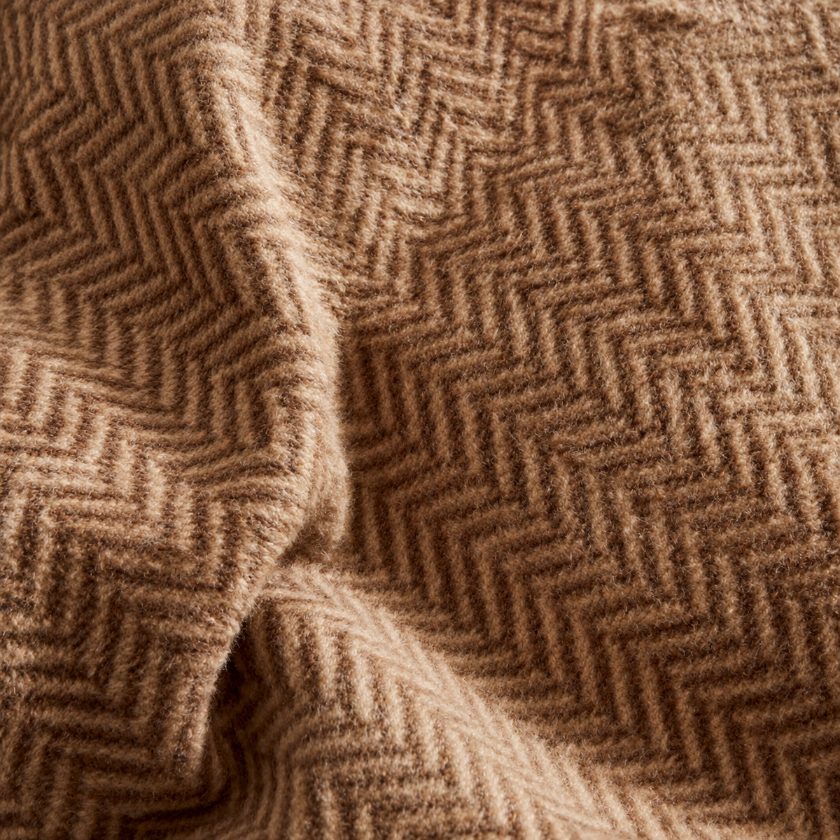 Karaca Home Sandra Herringbone Double Cotton Blanket 200 × 220 cm – Brown, 200.22.05.0149