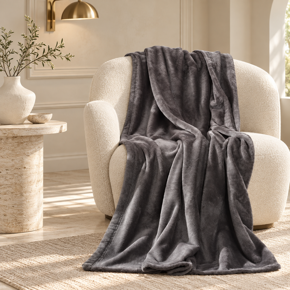 Karaca Home Fiona Wellsoft TV Blanket 130 × 180 cm – Grey, 200.21.01.0270