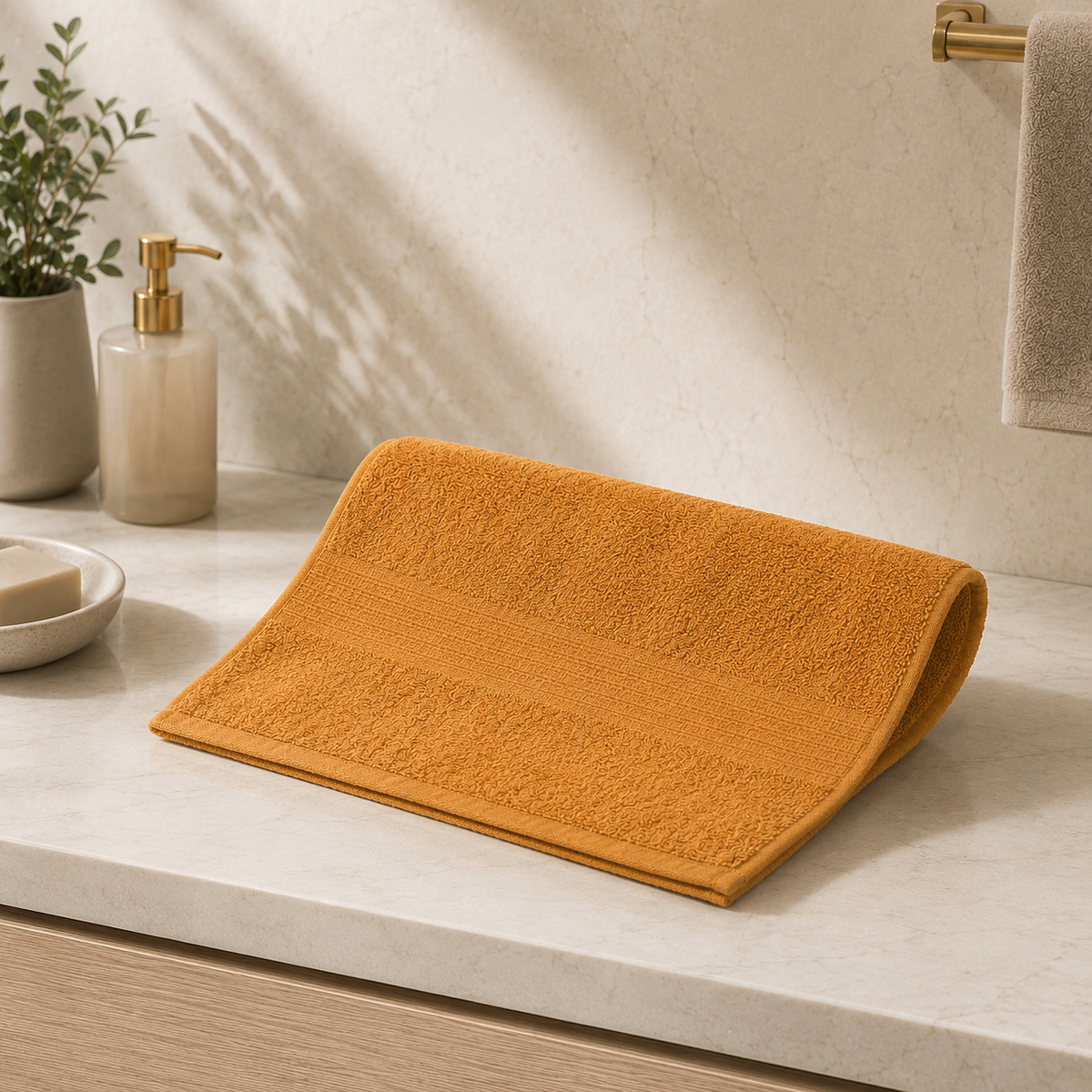 Karaca Home Back To Basic Light Mustard Face Towel 50 x 90 cm, 200.18.01.0956