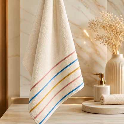 Karaca Home Choose-Happy Bordered Hand Towel 30 x 50 cm, 200.19.01.0325