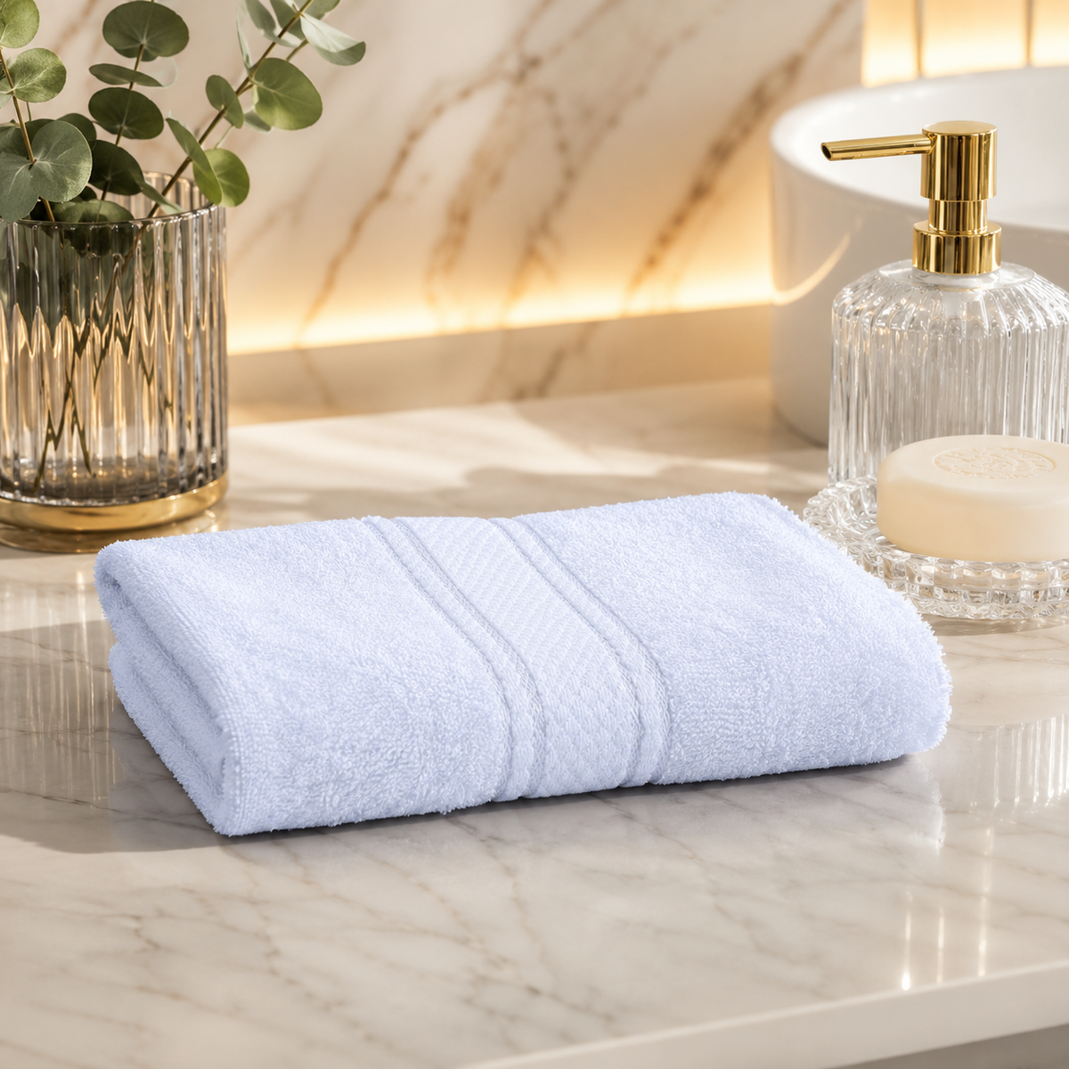 Karaca Home Daily Soft 100% Cotton Hand Ice Blue Towel 30 x 50 cm, 200.20.01.0299