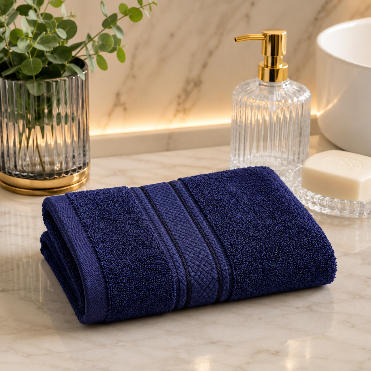 Karaca Home Daily Soft 100% Cotton Face Navy Blue Towel 50 x 90 cm, 200.20.01.0294