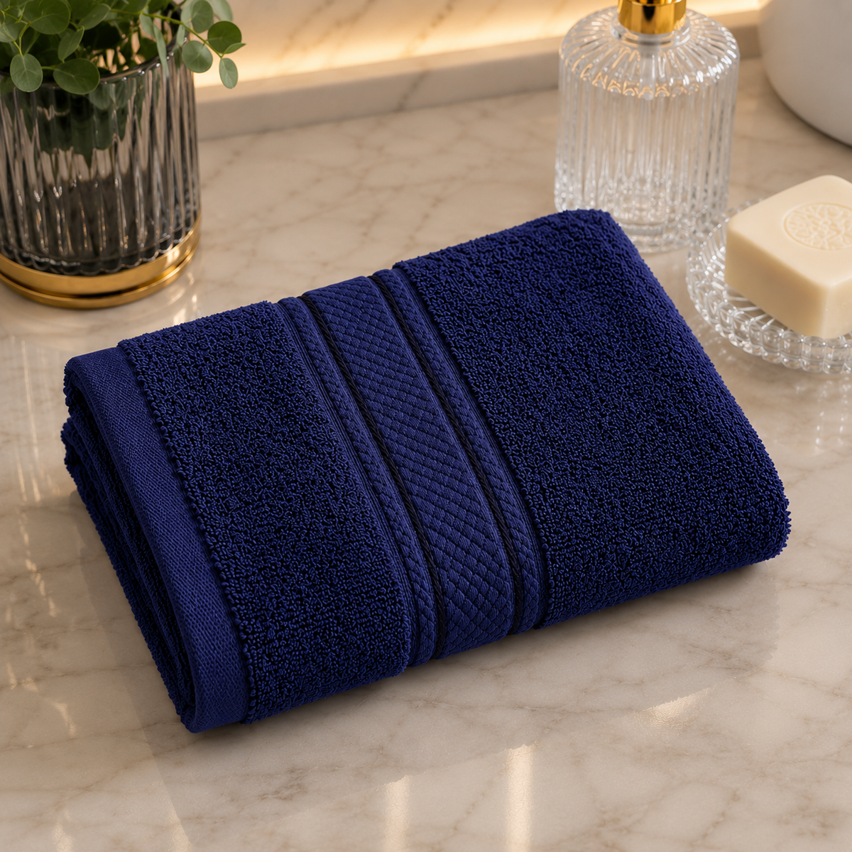 Karaca Home Daily Soft 100% Cotton Face Navy Blue Towel 50 x 90 cm, 200.20.01.0294