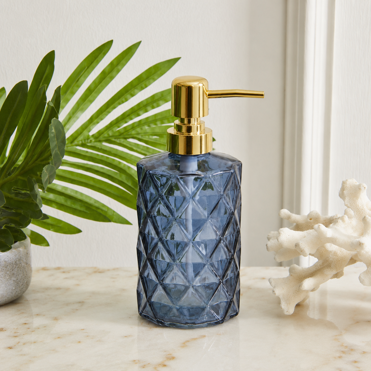 Karaca Home Pamela Navy Blue Liquid Soap Dispenser 350 ml, 153.09.01.5216
