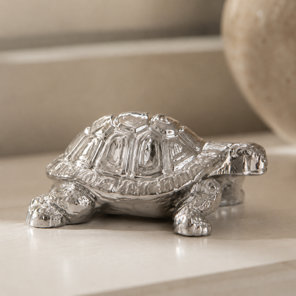 Karaca Home Tiny Turtle Decorative Object - Silver, 8680214382639