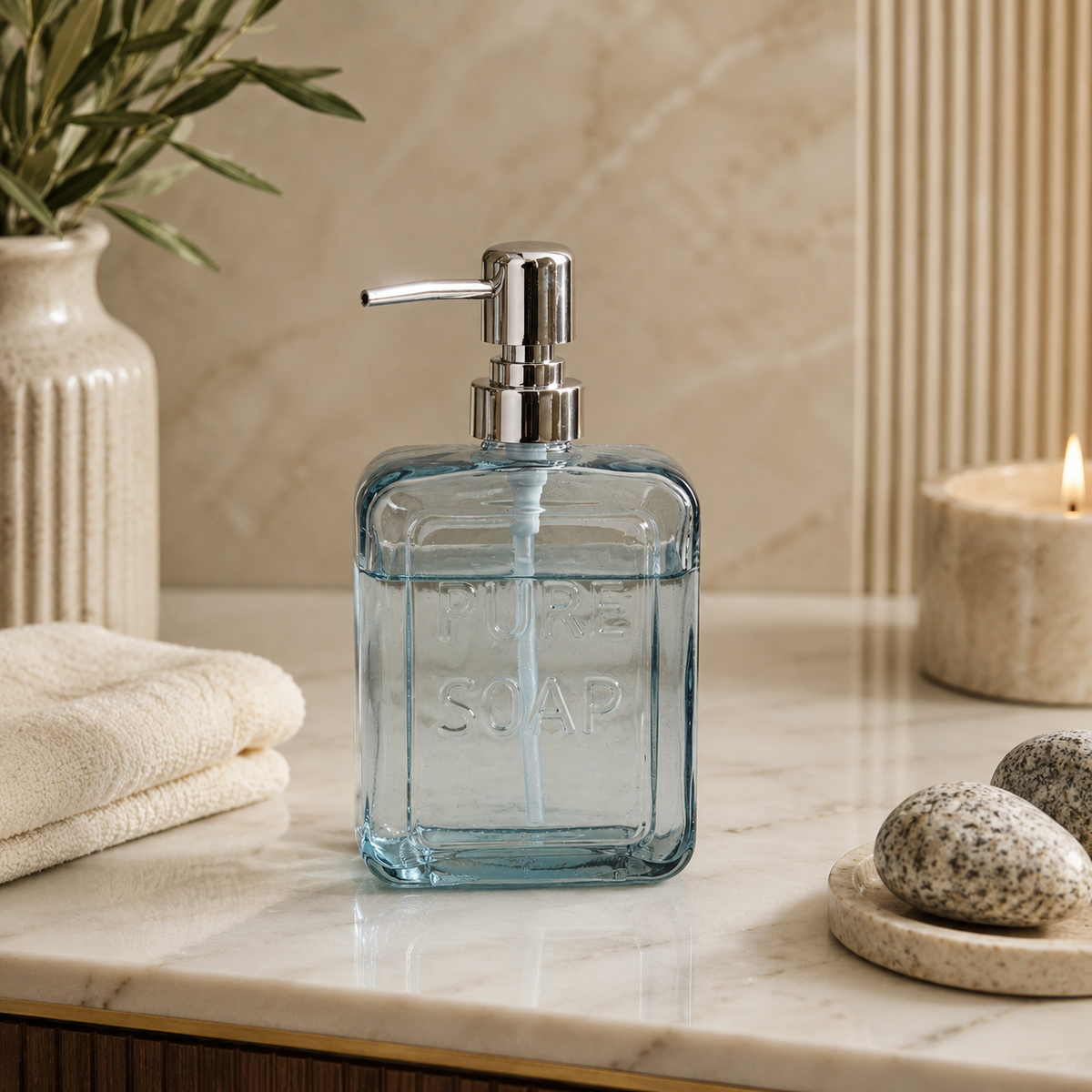 Karaca Home Sharona Blue Liquid Soap Dispenser 350 ml, 153.09.01.5199