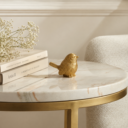 Karaca Home Decorative Gold Bird Sculpture - 6 cm, 153.09.01.6459