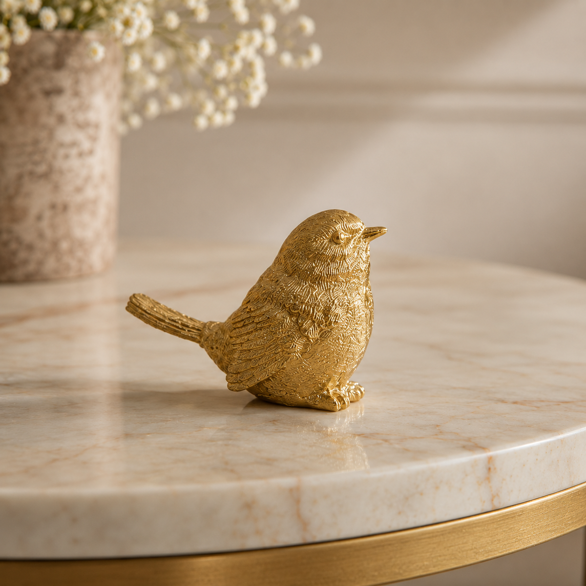 Karaca Home Decorative Gold Bird Sculpture - 6 cm, 153.09.01.6459