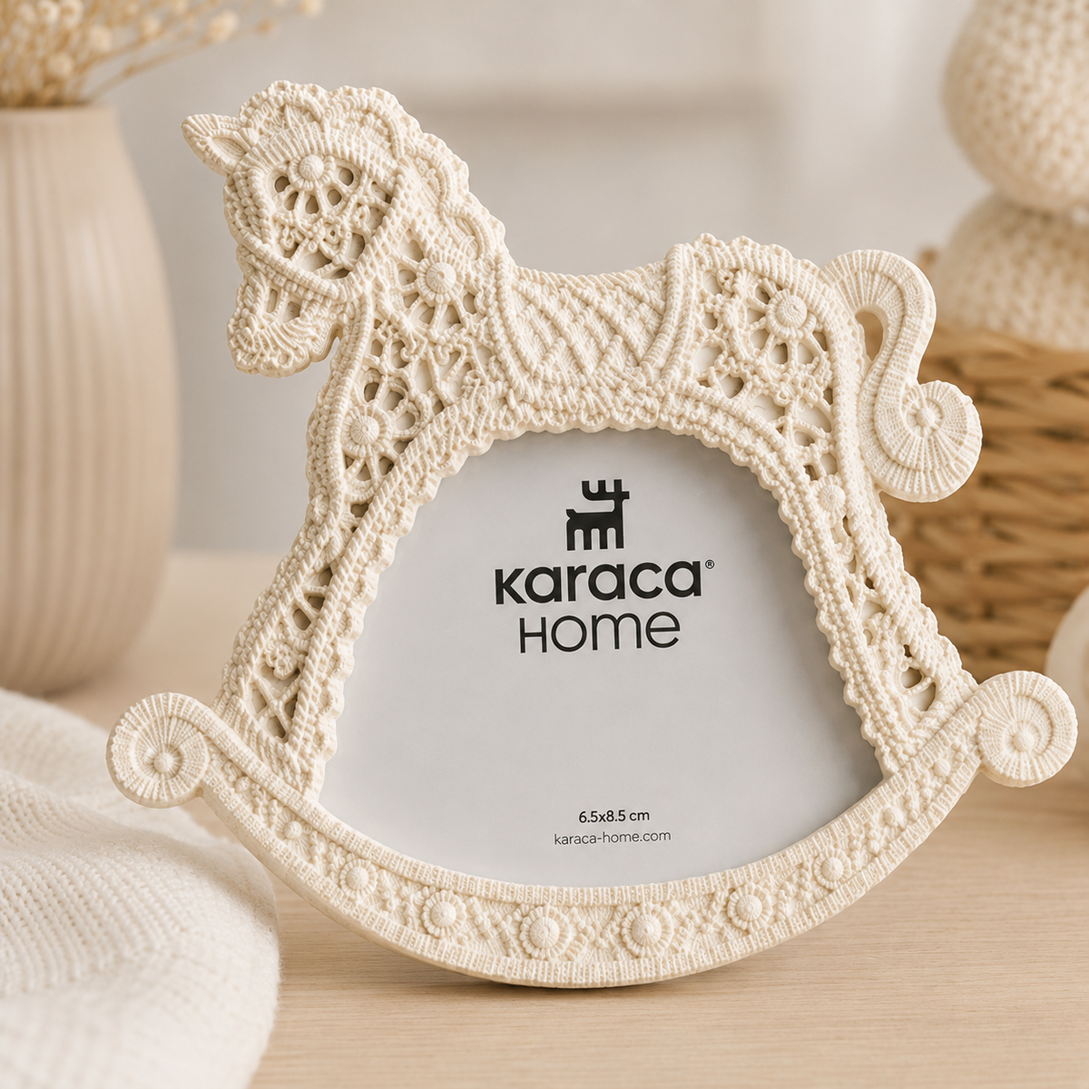 Karaca Home Carousel Photo Frame - Beige Polyresin Design, 200.22.11.0028