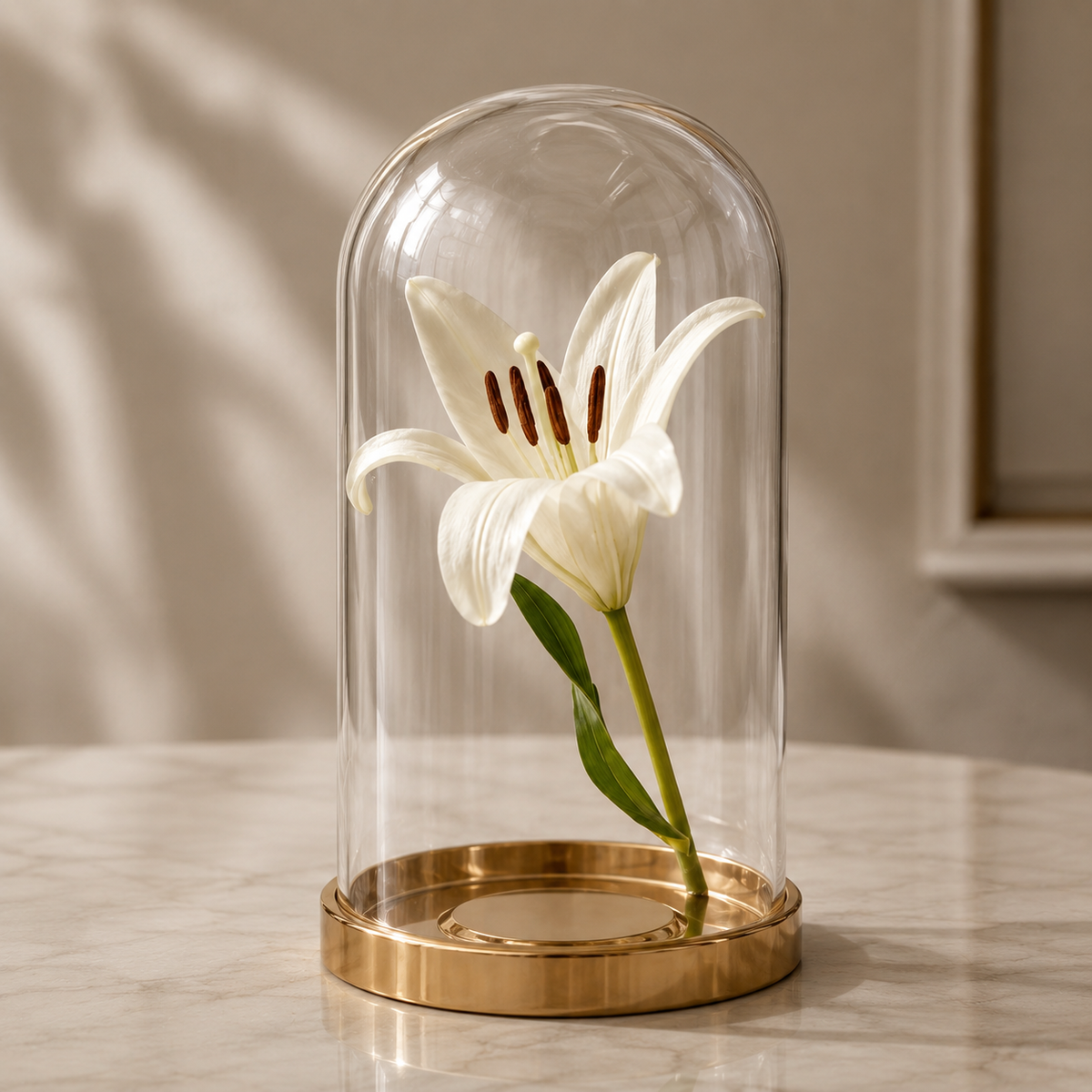 Karaca Home Bronze Glass Dome Cloche 20 cm | Decorative Display Dome, 153.09.01.7029