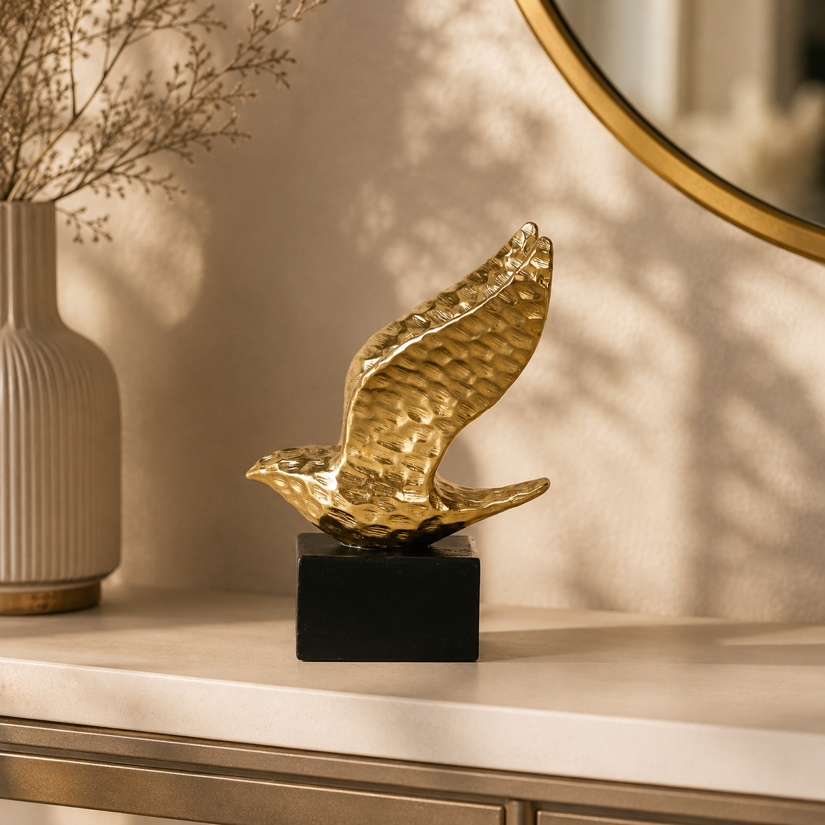 Karaca Home Amelia Gold Bird Figurine, 153.09.01.6415