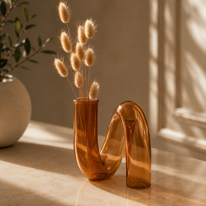 Karaca Home Loop Glass Decorative Object 13 cm - Bronze Finish, 153.09.01.3170