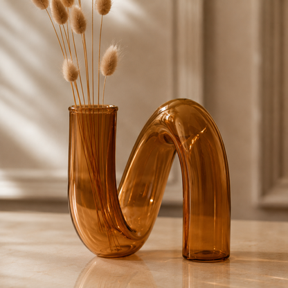 Karaca Home Loop Glass Decorative Object 13 cm - Bronze Finish, 153.09.01.3170