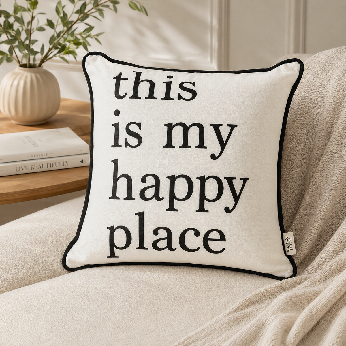 Karaca Home Happy Place Filled Cushion 43 x 43 cm, 153.09.01.6399