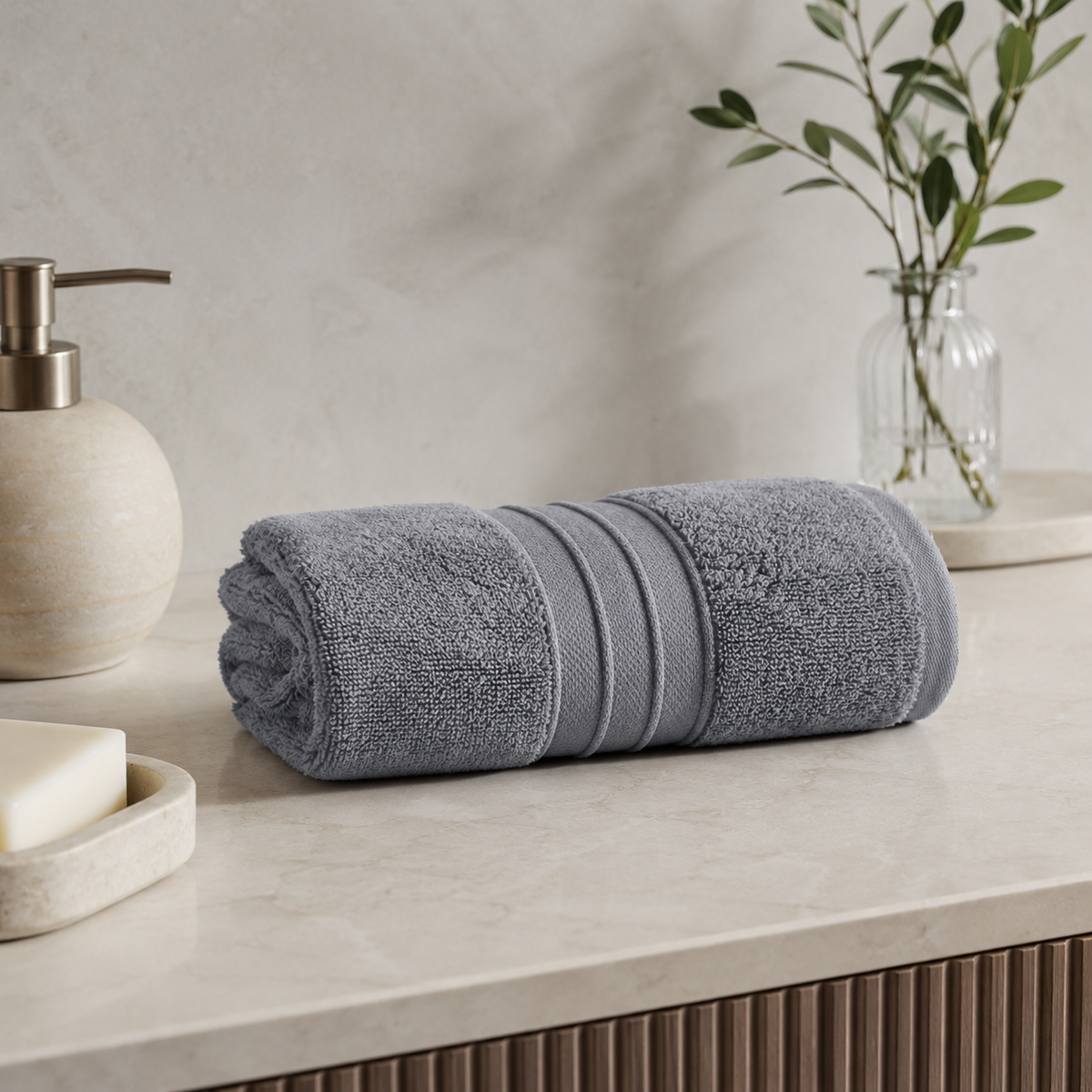 Karaca Home Aquasoft 100% Cotton Bath Anthracite Towel 80 x 150 cm, 200.21.01.0495