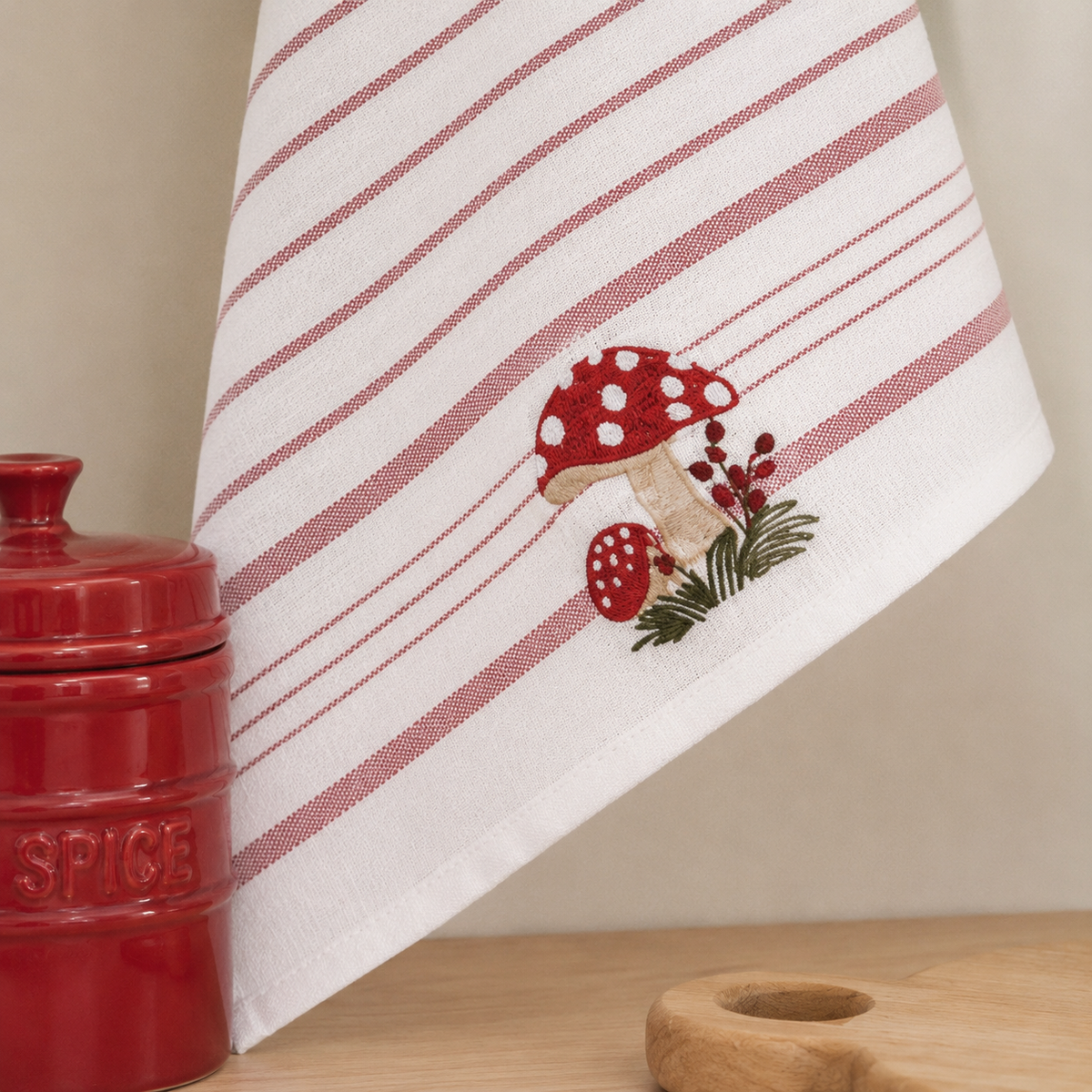Karaca Home Sweet Mushroom Set of 2 Kitchen Towels, 8680214389249