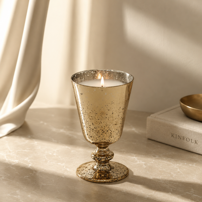 Karaca Home New Year Lin Goblet Candle Gold, 300.22.02.1047