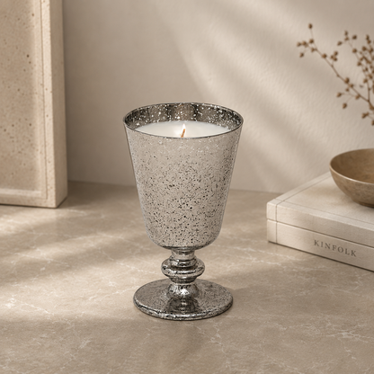 Karaca Home New Year Lin Goblet Candle Silver, 300.22.02.1048