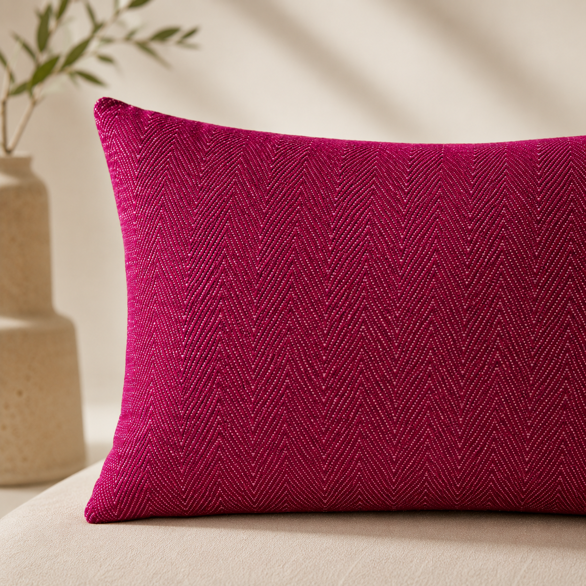 Karaca Home Joyce Plain Fuchsia Cushion 30 x 50 cm, 200.19.01.0478
