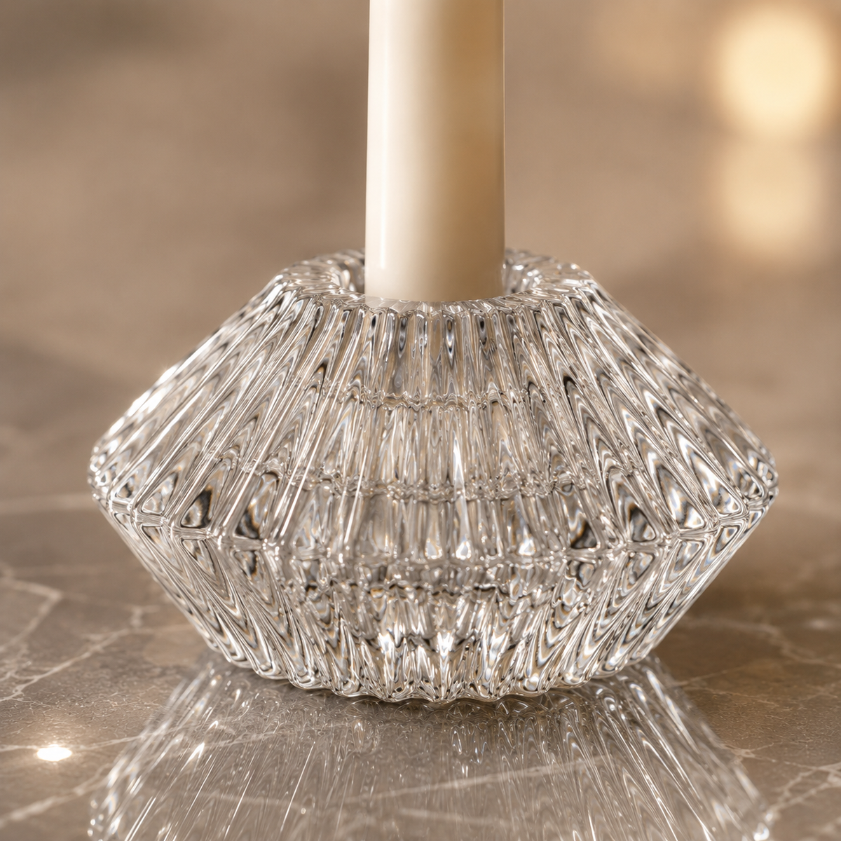 Karaca Home Pemy Grey Double-Sided Candle Holder 7 x 4 cm-, 153.09.01.7024