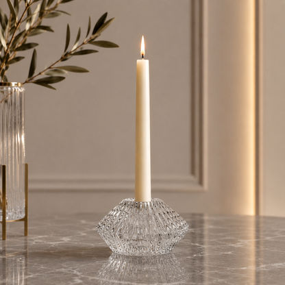 Karaca Home Pemy Grey Double-Sided Candle Holder 7 x 4 cm-, 153.09.01.7024