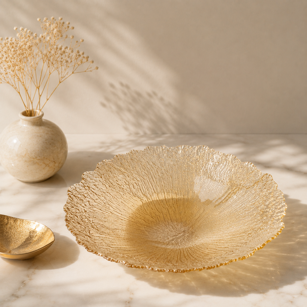 Karaca Home Gemma Amber Decorative Medium Bowl - 21 cm, 8680214386743