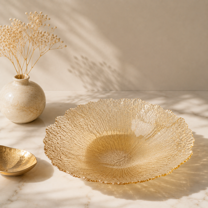 Karaca Home Gemma Amber Decorative Medium Bowl - 21 cm, 8680214386743