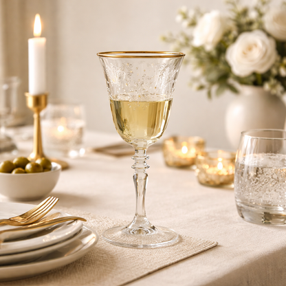 Karaca Derya 6-Piece Gold-Accent Glass Set, 153.09.01.8428
