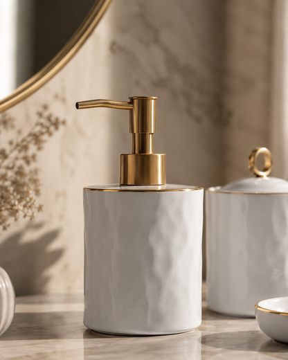 Karaca Lina 4-Piece Ceramic Bathroom Accessory Set, 8683650324454