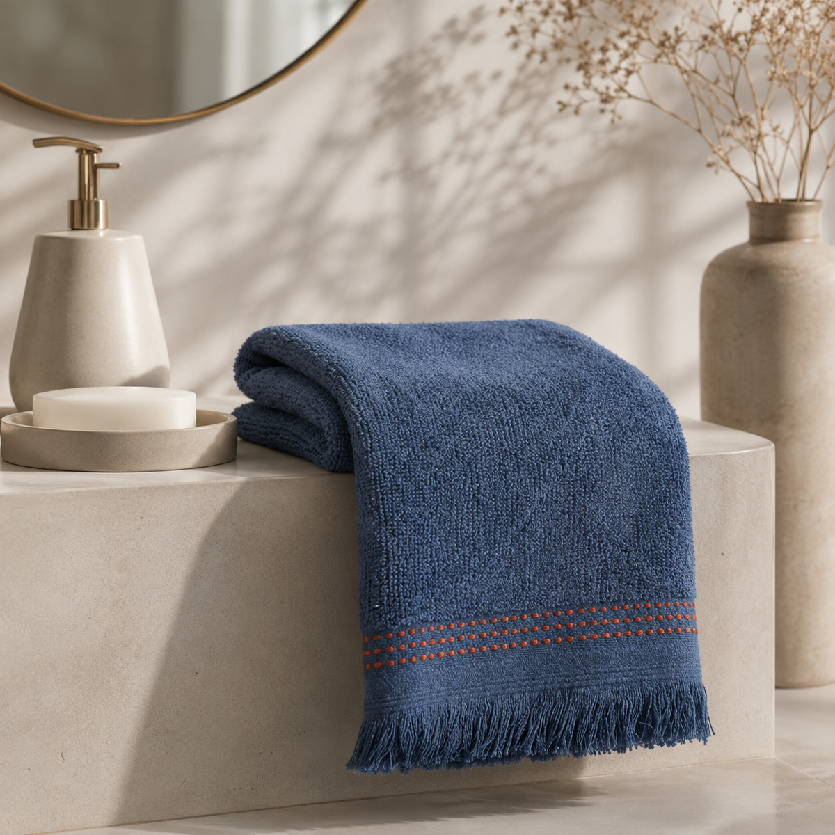 Karaca Home Softy 100% Cotton Appliqued Face Towel 50 x 90 cm, 200.19.01.0650