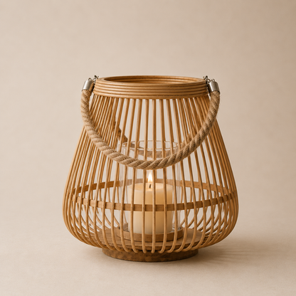 Karaca Home Melanie Bamboo Lantern 27 x 27 cm, 300.22.02.0047