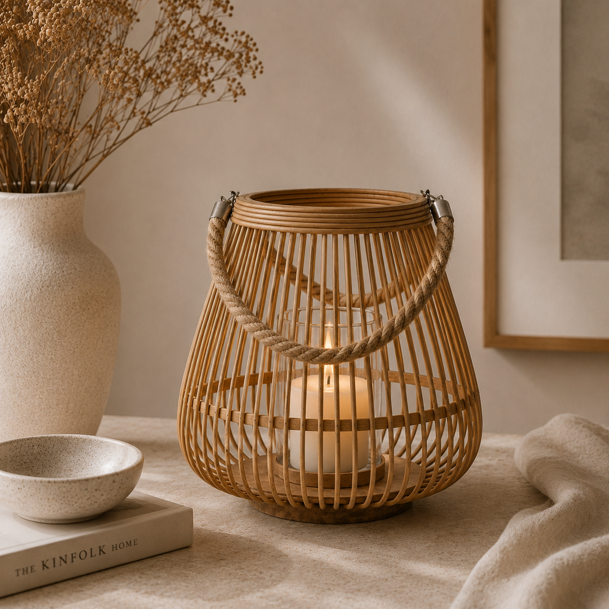Karaca Home Melanie Bamboo Lantern 27 x 27 cm, 300.22.02.0047