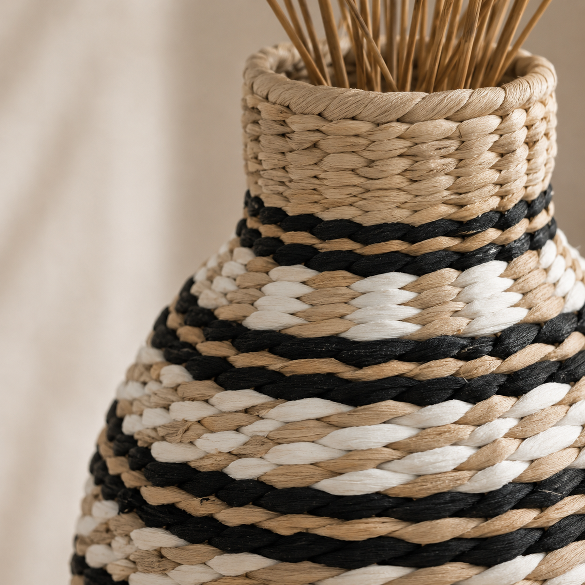 Karaca Home Silviana Bohemian Wicker Vase 31 cm, 153.09.01.6645
