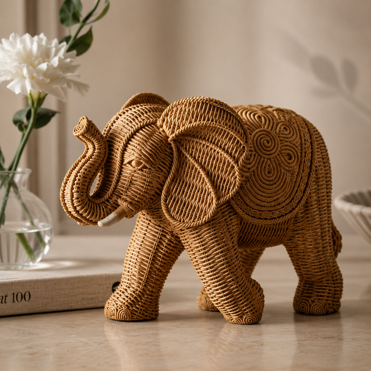 Karaca Renato Elephant Figurine - Natural Beige, 8683650340713