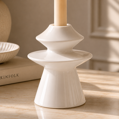 Karaca Stone Candle Holder 14.7 cm - White, 8683650383352