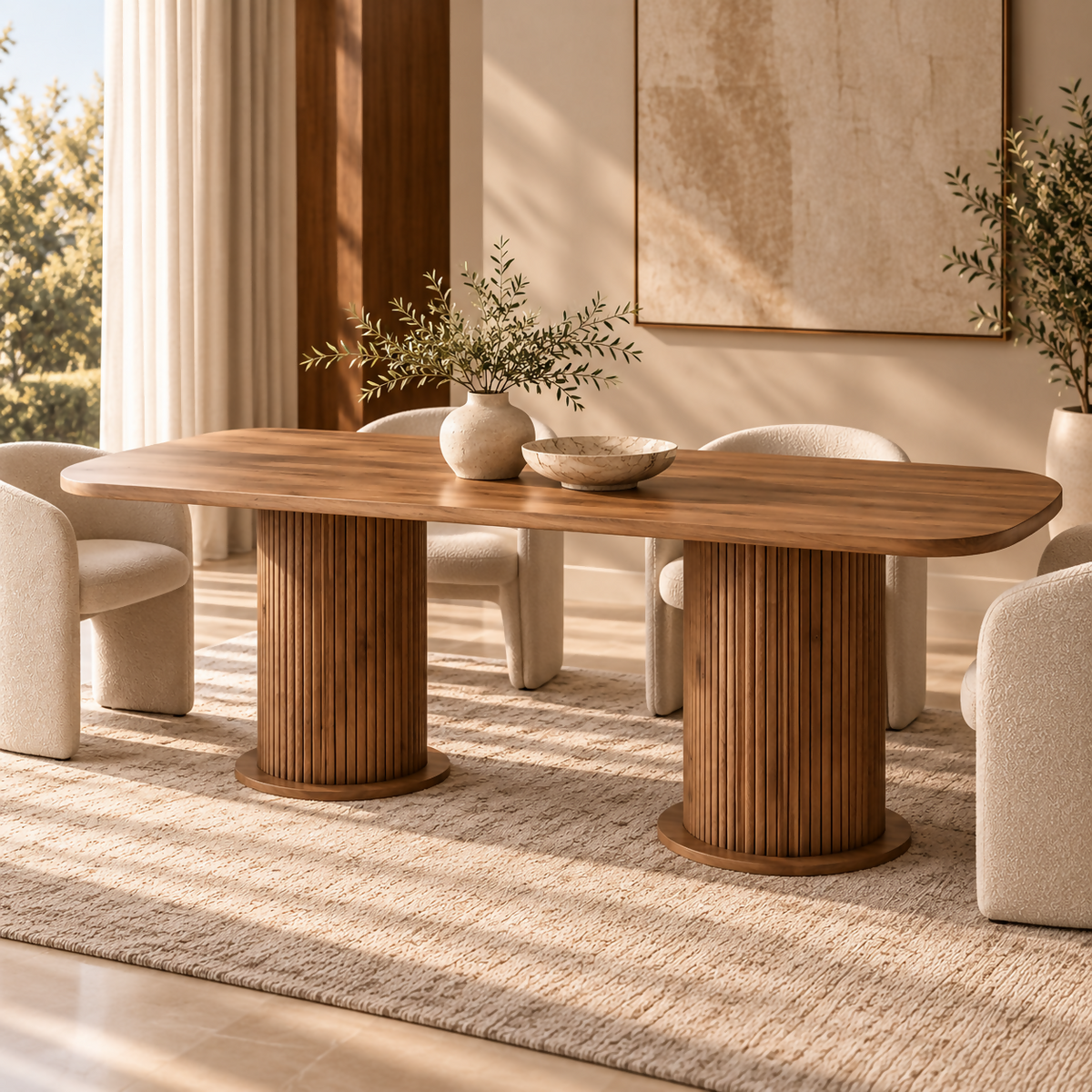 Valencia Fluted Wood Dining Table | MASA-201
