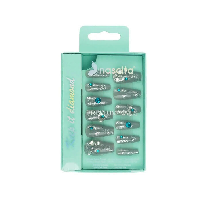 Nascita Premium Diamond Artificial Nails Set 290 Pack of 12