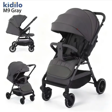 Kidilo M9 Baby Stroller – Reversible Handle, Compact Folding, 5-Point Safety Harness