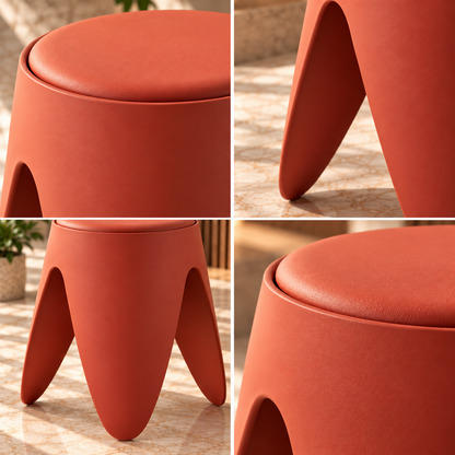 ARCO – 3-Legged Coral Red  Sculptural Stool | HKA61-68R