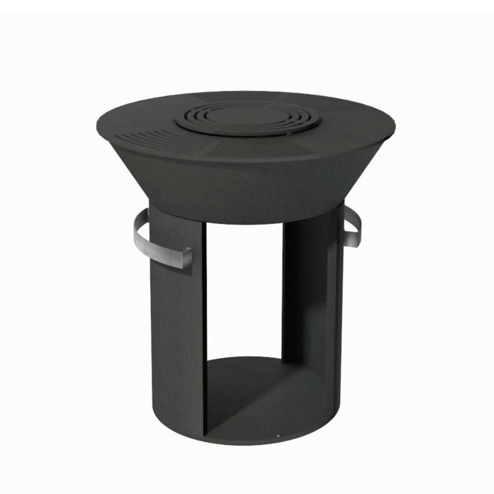 KJ Fire Pit with Wood Storage & Handles Blac, 65223