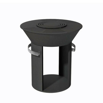 KJ Fire Pit with Wood Storage & Handles Blac, 65223