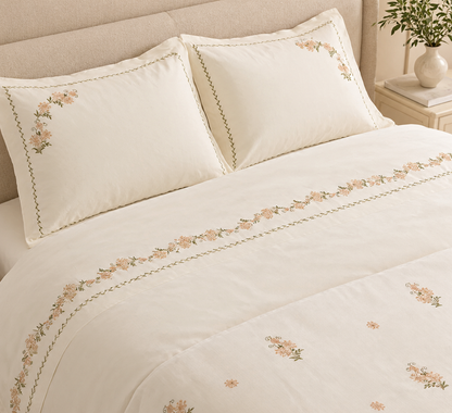 Karaca Home Vanes Double Embroidered Duvet Cover Set, 8680214392096