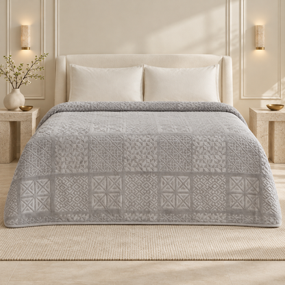 Karaca Home Blair Double Embossed Blanket 200 × 220 cm – Grey, 200.22.05.0304