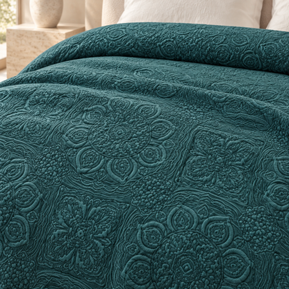 Karaca Home Scala Embossed Double Blanket 200 × 220 cm – Green, 200.18.01.0985