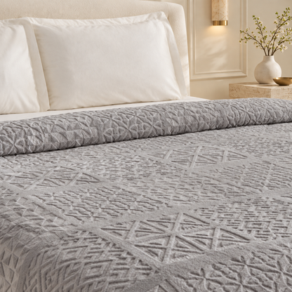 Karaca Home Blair Double Embossed Blanket 200 × 220 cm – Grey, 200.22.05.0304