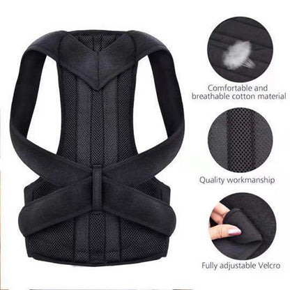 Adjustable back posture corrector and lumbar support brace