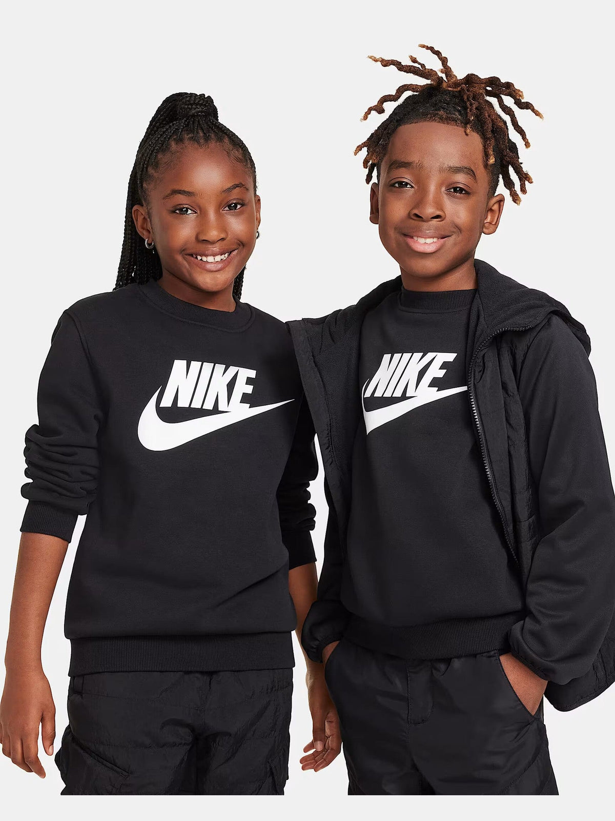 NIKE K NSW CLUB FLC CREW LS HBR