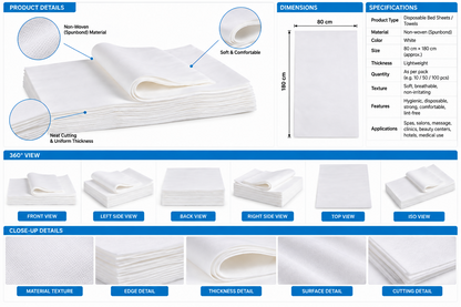 La Perla Tech, Disposable Hair-Face-SPA Pedicure towel towel 28*58 cm