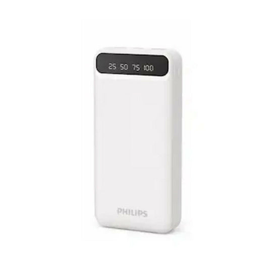 Philips Power Bank 10000mAh, LED Type C + Micro Input , 2 USB A 10W [White], PHI-DLP8710NW